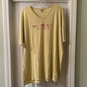 Victoria's Secret light yellow oversized nightshirt with Pink Logo